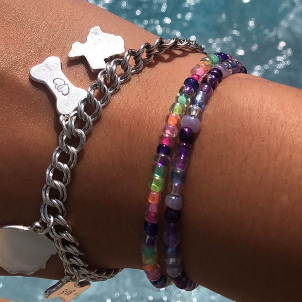 2 homemade bracelets.